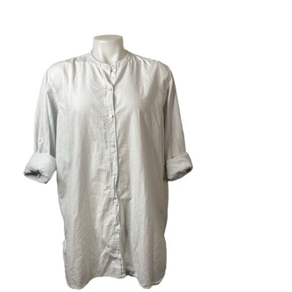 Pure DKNY Pin Striped White Button Down Boyfriend’s Shirt Dress Size M - Picture 12 of 12